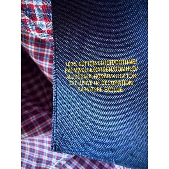 Ralph Lauren Boys Red & Blue Plaid Long Sleeve Button-Down Shirt Size 7 Cotton - Picture 4 of 5